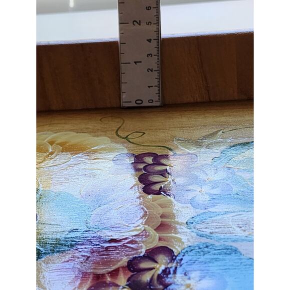 TRAY-WOODEN-HAND PAINTED-Floral-Lightweight-Artist-Bright Colors-18 in X 10 in - Picture 12 of 12